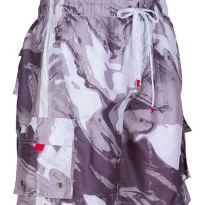 Sakkas Mens Color Wave Design Board Shorts in Brown/Grey 🆕